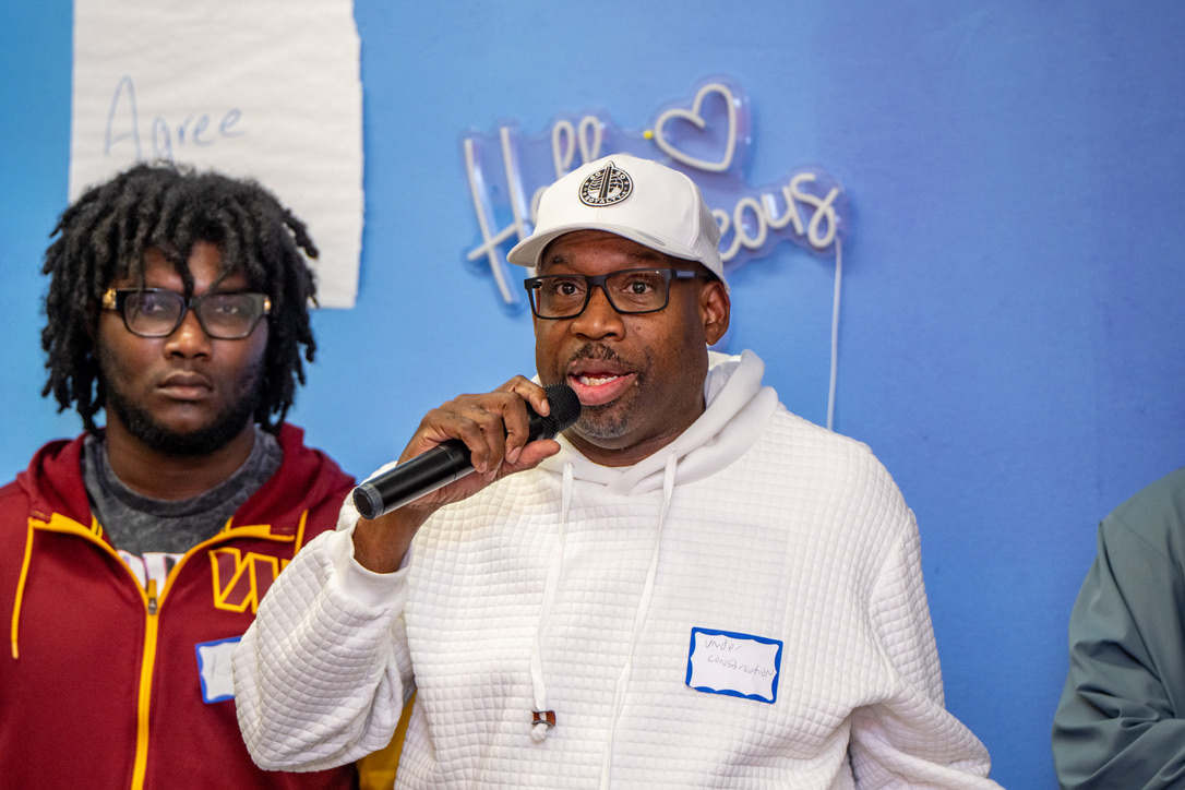 A brother speaking to the room